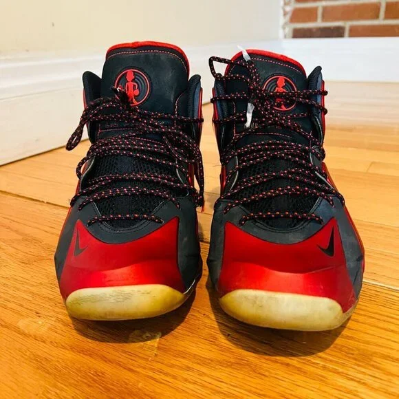 2014 PreOwned Nike Lil Penny Posite University Red Black Men Shoes - Picture 5 of 16